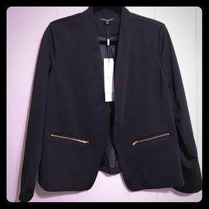 Business, Career, Work, Office, Interview Black Blazer with Zippers